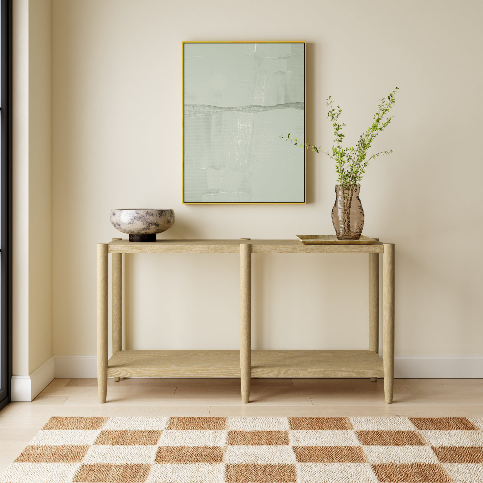 Reece 60" Console Table, Natural Wood