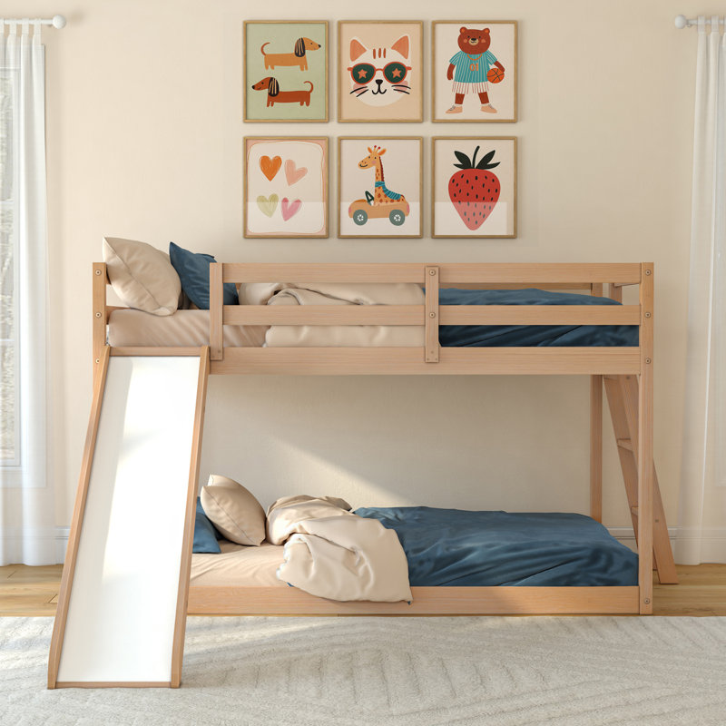 Lit superposé simple avec glissière Bear, Oak Embossed Natural