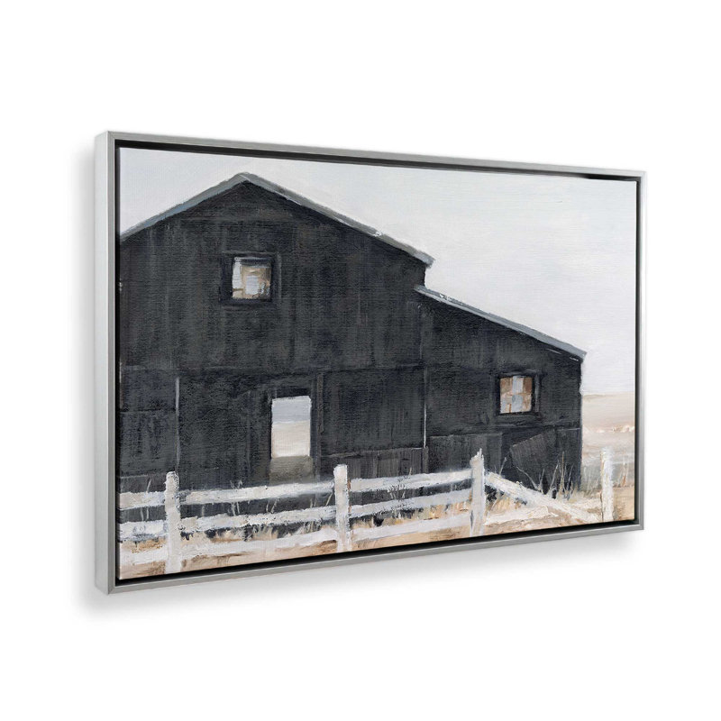 Impression sur toile Weathered Barn II, H 20,75 po x l 30,75 po x P 1,75 po, Cadre flottant en chrome poli, 1