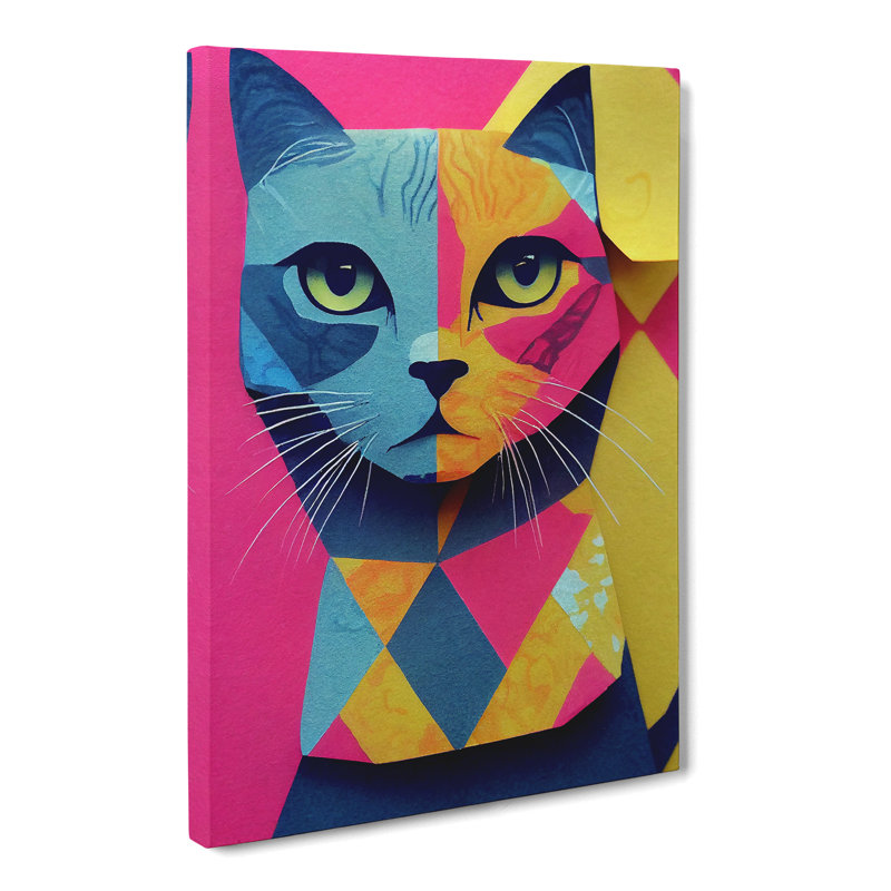 Cat Scrapbooking - Wrapped Canvas, 60cm H x 40cm W x 3cm D