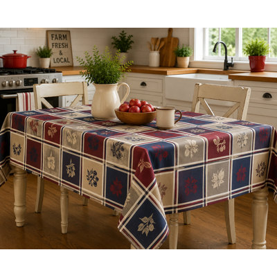 52"x52" Sq. Burgundy Cherries And Pears Tablecloth