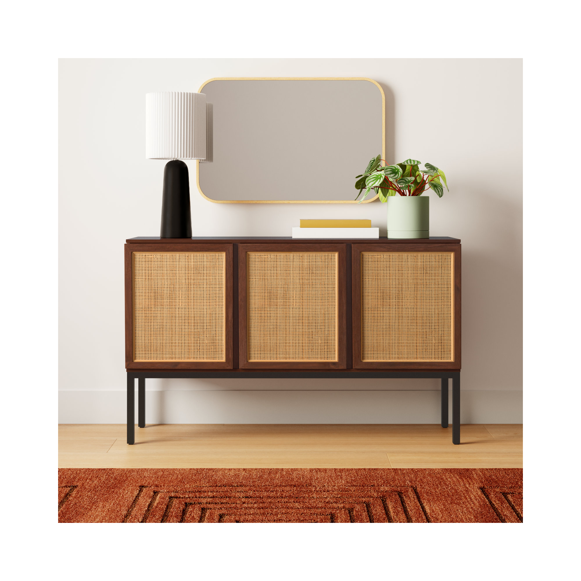 Ehren 54'' Sideboard, Walnut/Black