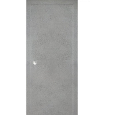Porte française coulissante avec | Planum 0010 frêne gingembre | Kit de garniture de quincaillerie de rail | Portes robustes intérieures en bois massif pour chambre à coucher