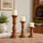 Handcrafted Mango Wood Pillar Candle Holder (Set of 3) -265191515