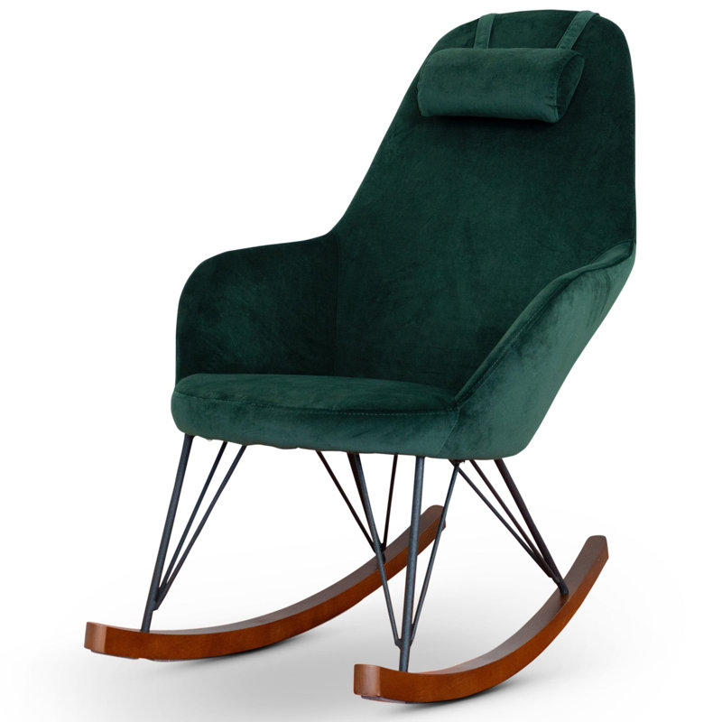 Chaise berçante Mellinger, Velours vert
