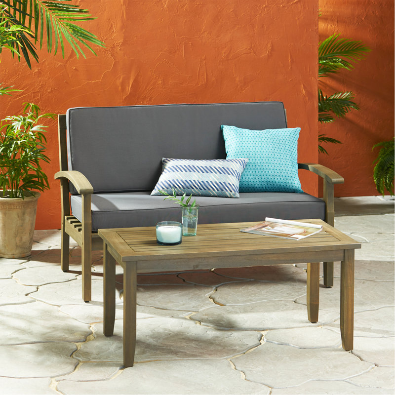 Causeuse + table basse, Gris, Gris