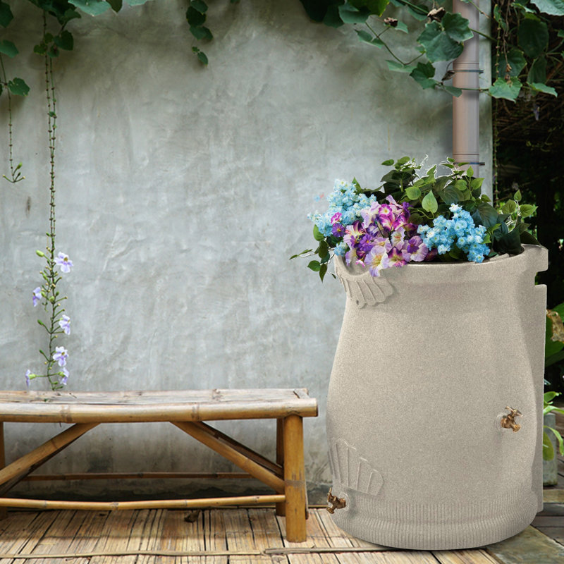 Urne de baril de pluie en plastique 50 gallons Good Ideas