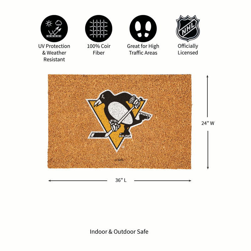 Grand tapis couleur coco Pittsburgh Penguins, 36 po x 24 po