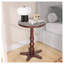 Table de bout à piédestal rond en noyer brun, petite table d'appoint de 15,75 po pour le salon