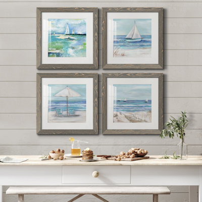 " Day On The Lake " 4 - Pieces Painting Print