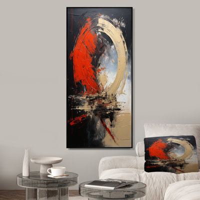Red Moon Shapes - Abstract Wall Art