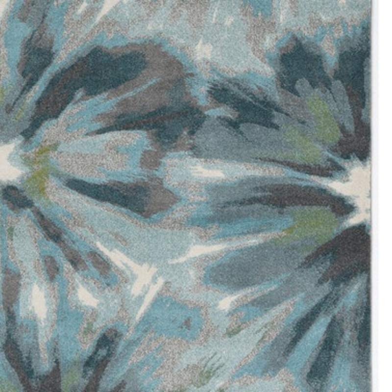 Tapis floral sarcelle 10 pi x 13 pi
