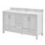 Meuble-lavabo double 60 po avec plateau en marbre de Carrare Brion