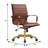 Sorrells Leather Office Conference Chair with Gold Steel Frame – Swivel Task Desk Chair with Adjustable Height, Tilt, and Casters-1169390011