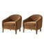 Fauteuil demi-tonneau moderne avec pieds en bois massif Berklie-65726808