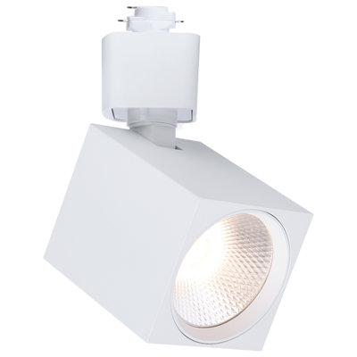 8 Watt LED Track Head 2700K/3000K/3500K/4000K/5000K CCT Selectable Dim to Warm H Style 48 Degree Beam Angle 120 Volt Square