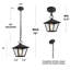 Luminaire suspendu d'extérieur moderne 1 lumière H 9 po Cintron