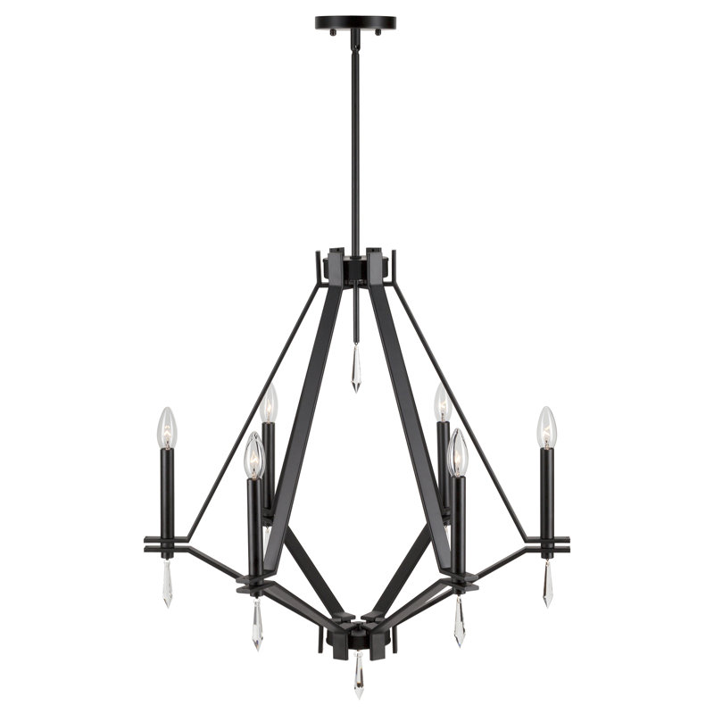 Litisha 6 - Light Dimmable Chandelier, Black