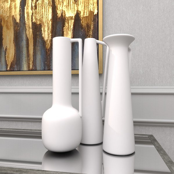Cosmoliving By Cosmopolitan Ceramic Modern Vase, 13" H x 16" W x 6"D, White