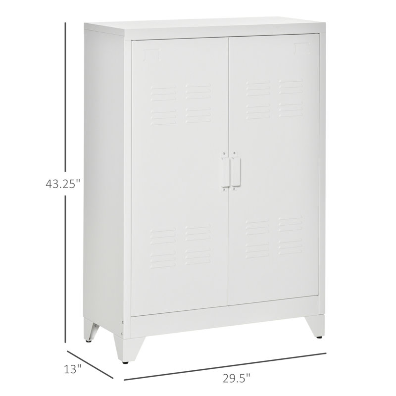 Armoire de rangement polyvalente en acier industriel avec tablettes réglables et portes doubles pour divers articles