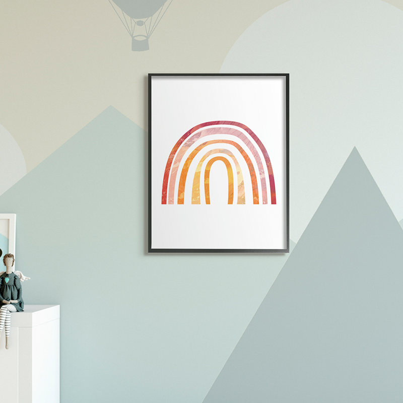Arc-en-ciel chaud avec texture de ciel abstrait, Toile tendue, H 30 po x l 24 po x P 1,5 po