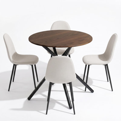 Ensemble de table de salle à manger 3 pièces avec 2 chaises rembourrées