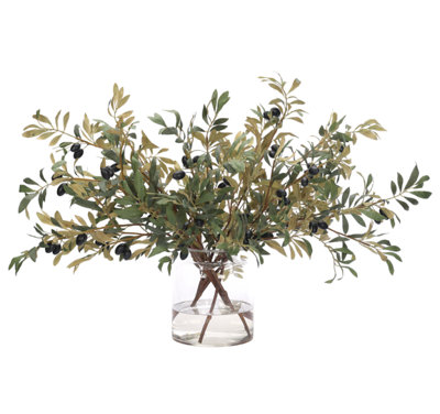 Olive Branch, Glass Vase, 37wx26dx25h