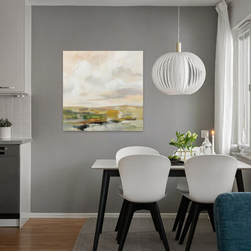 Sérénité contemporaine avec art noir brun, H 32 po x l 32 po