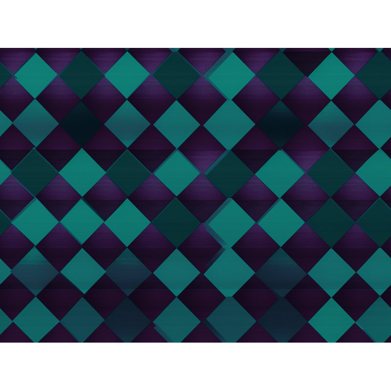 Machine Printed Comforter, Queen Comforter, Purple/Turquoise Argyle