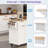 Rolling Fluted Kitchen Island With Drop Leaf, Power Outlet, 4 Doors, 3 Drawers, Curved Edge And Spice Rack