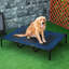 Lit pour bébé surélevé 48 po x 36 po, bleu foncé respirant pour un lit pour chien surélevé de 48 po x 36 po, avec camping en plein air