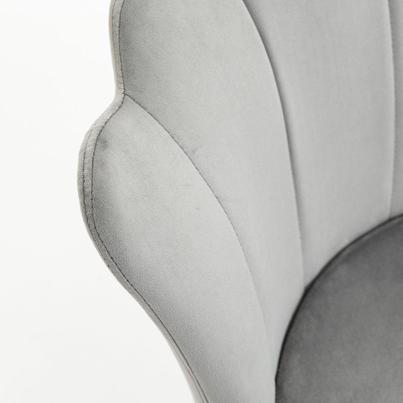 Shetler Velvet Office Chair, Grey