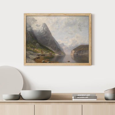 «Retro Mountain Range River Passage» sur papier