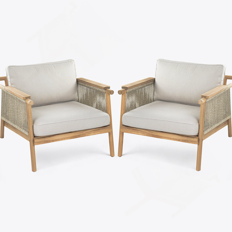 Fauteuil club d'extérieur, ensemble de 2