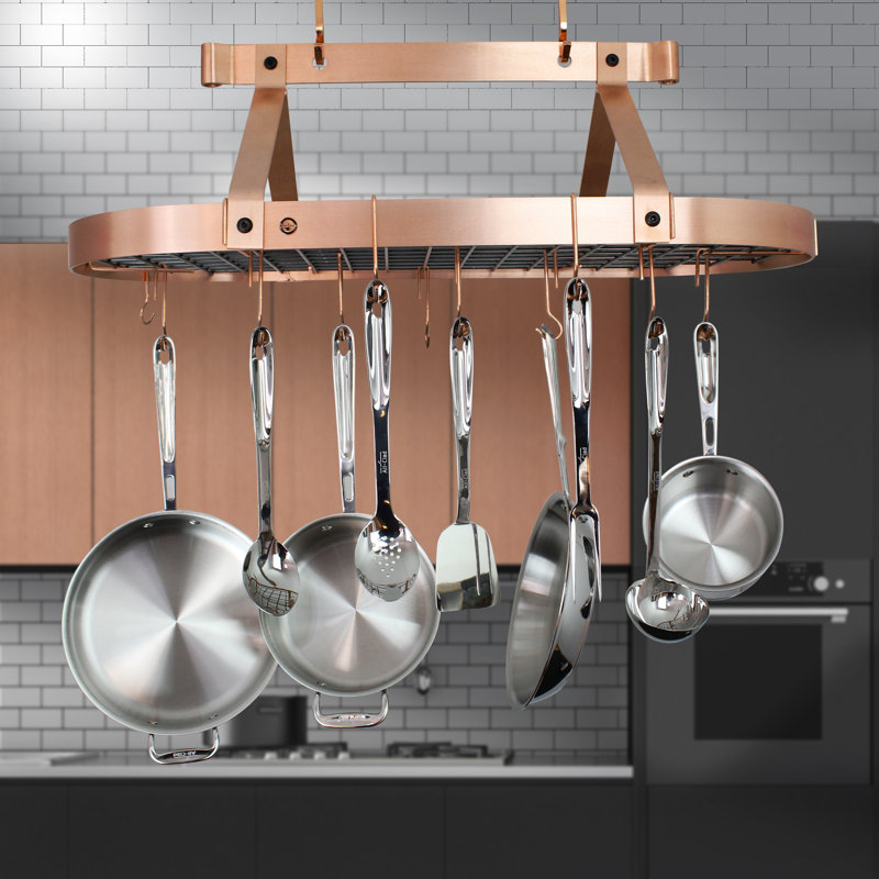 Handcrafted Oval Ceiling Hanging Pot Rack