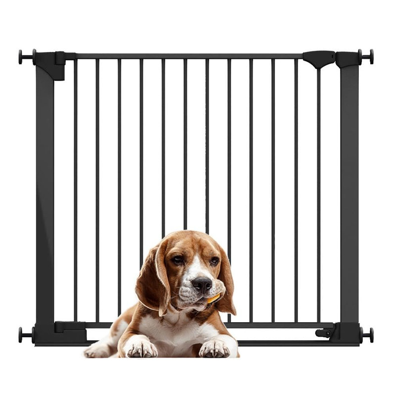 Metal Pressure Mounted Pet Gate, Black, 96cm - 103cm,