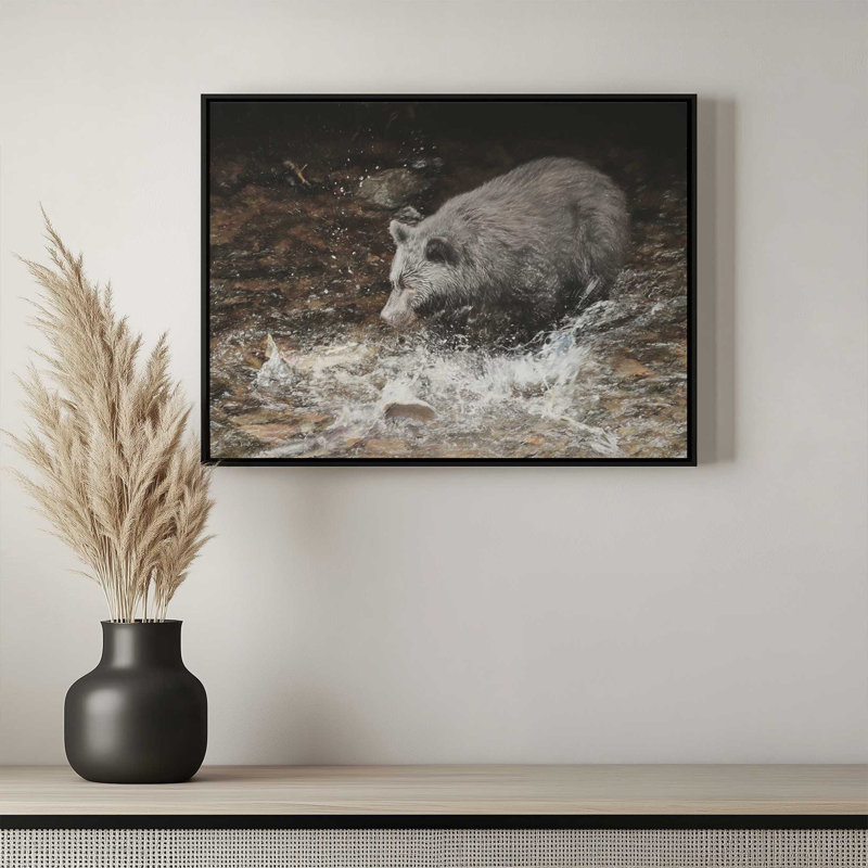 «Salmon Splish Slash» par Lori Deiter, reproduction d'art, Toile avec cadre, L 24 po x H 18 po, Blanc