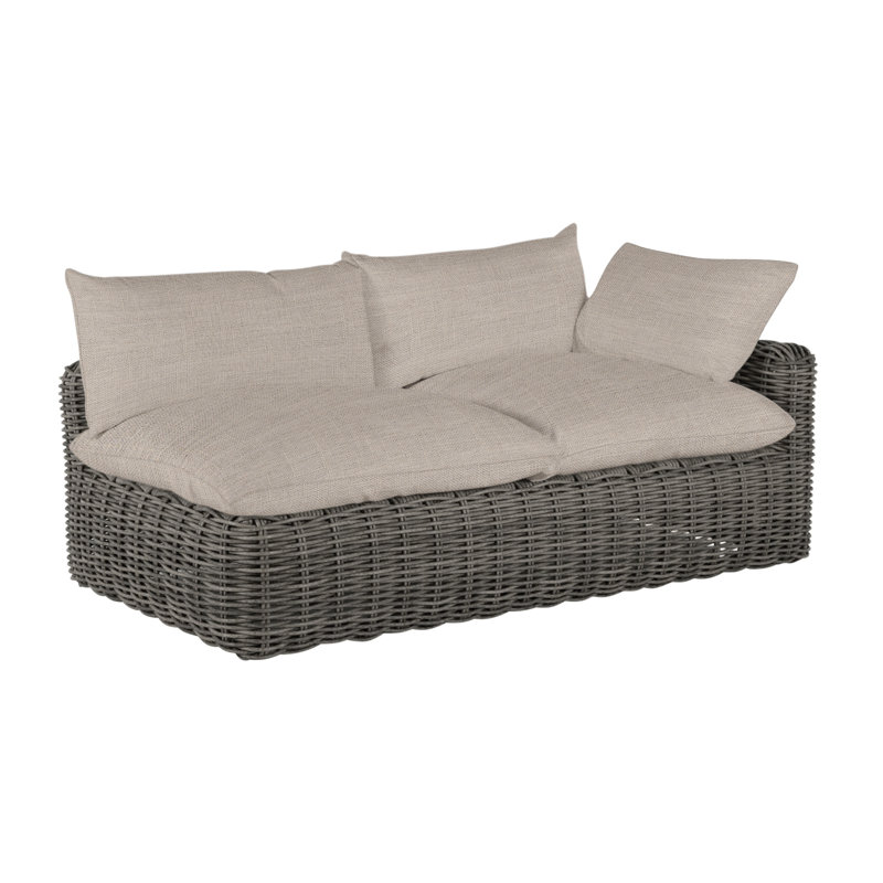 Montecito Woven Right Arm Facing Loveseat S. Gray, Dove Sunbrella® Linen, Welt, Slate Gray