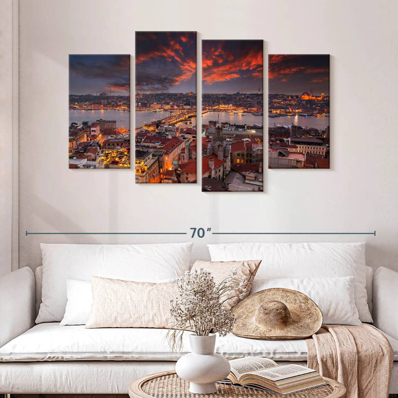 Keesha Istanbul Sunset Cityscape, 32" H x 52" W