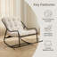 Chaise berçante d'extérieur avec coussin épais en velours côtelé, structure en acier thermolaqué pour patio, salon, chambre à coucher-1677977240