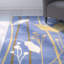 Tapis bleu à motif floral en laine touffeté à la main Avayah-1741656377