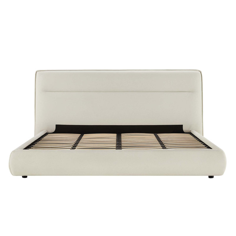 Micah Upholstered Platform Bed, Gray, King