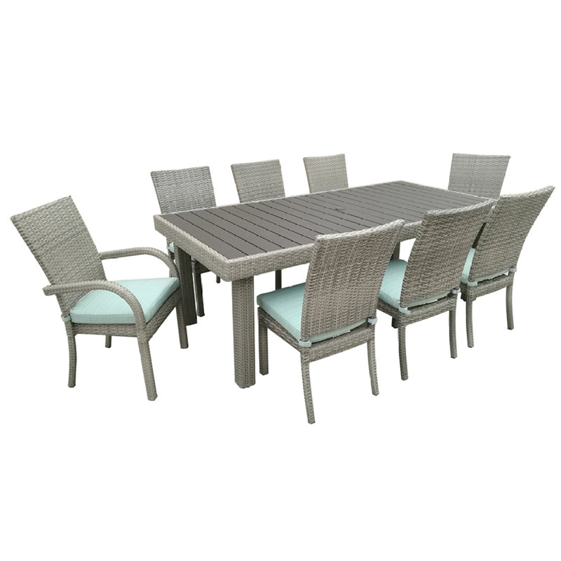 Ensemble de table de salle à manger d'extérieur 9 pièces Balcones avec 8 chaises