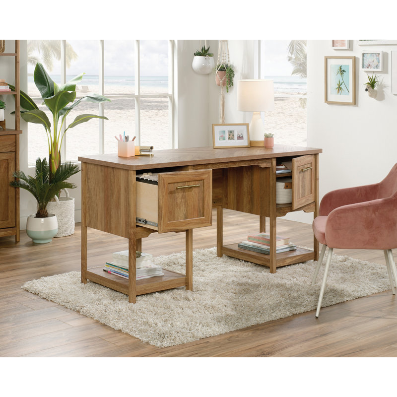 Sindoori Mango Wood Desk with Drawers and Filing Cabinet