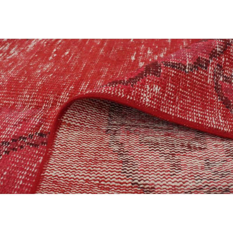 Tapis à main one-of-kind-noué la 2010 rouge 6 pi 9 po x 10 pi zone de laine 6 po Bevin