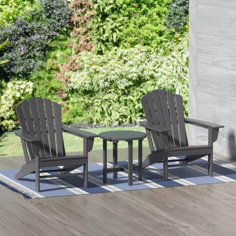 Chaise Adirondack en plastique avec table Altura, gris