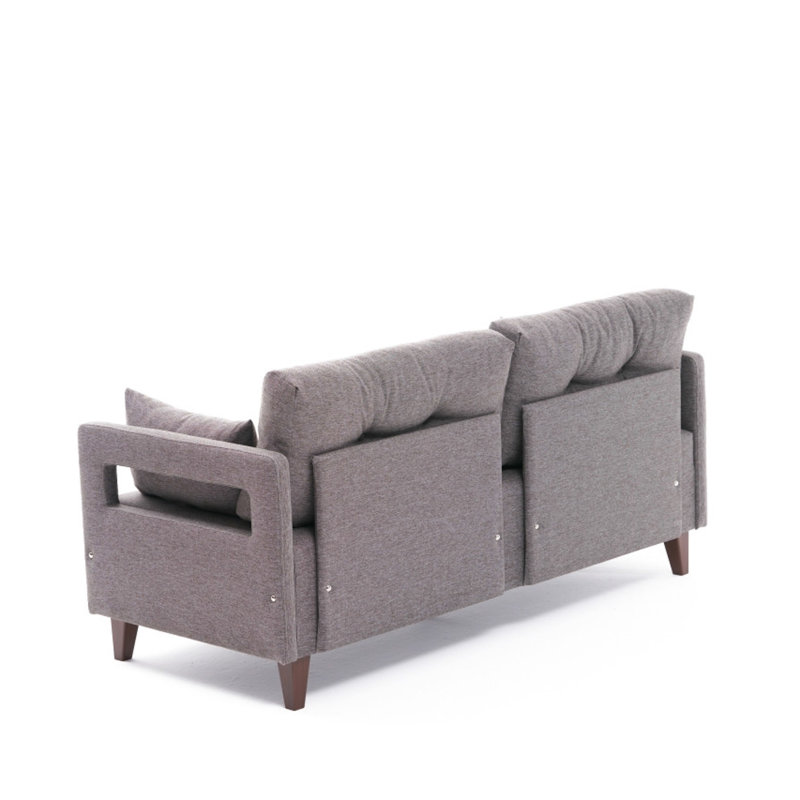 Canapé convertible Yonah, 100 % polyester brun