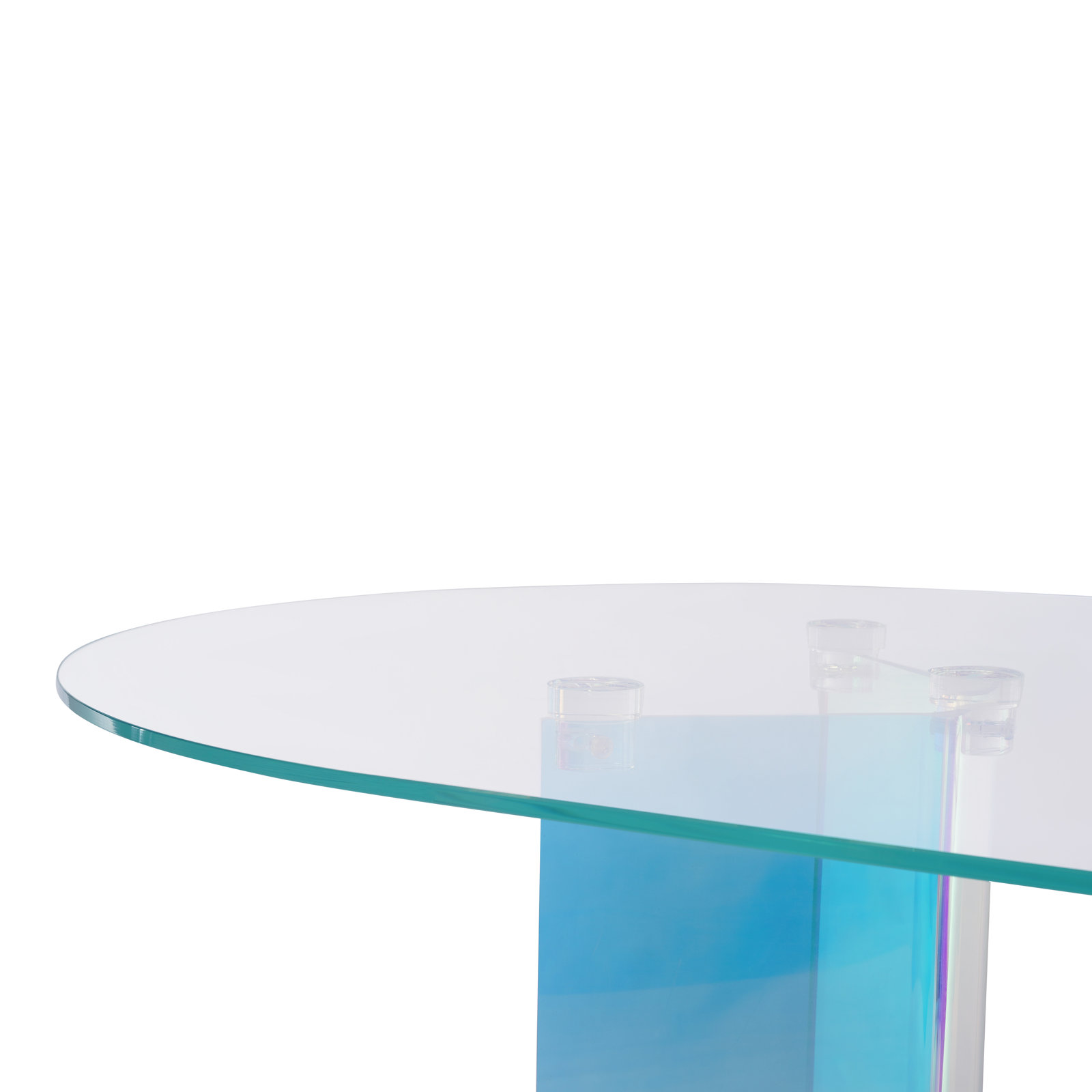 86" Glass Pedestal Dining Table