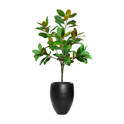 Samiyah 62 po Faux Magnolia feuille en pot de fleur Fiberstone