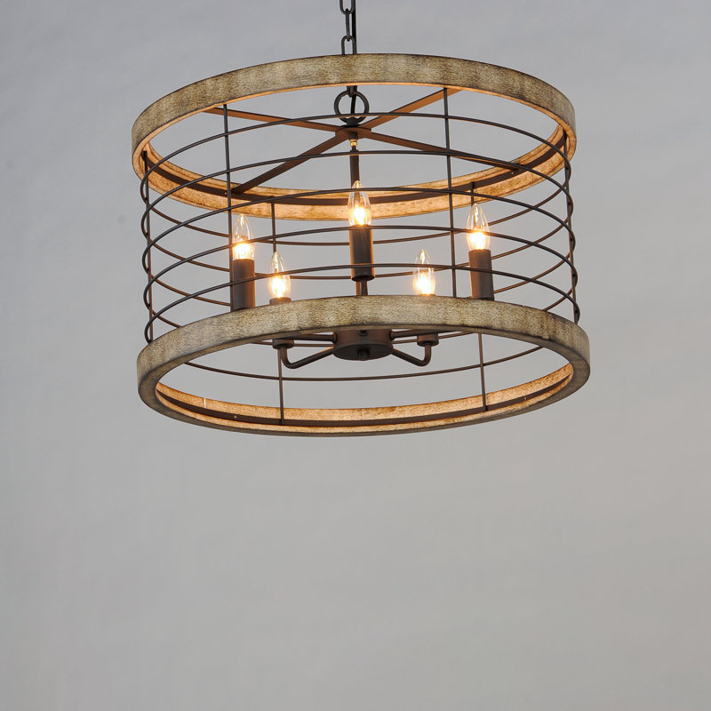 Annica 5 - Light Dimmable Lantern Drum Chandelier